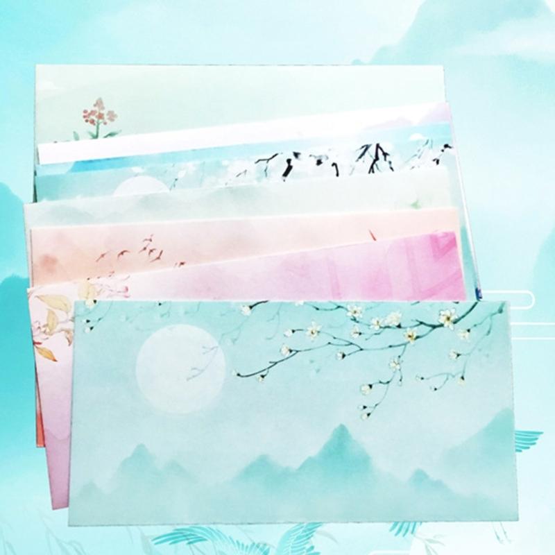 Stationery Paper and Envelopes Set Traditional Letter Writing Paper Color Both Side Writing Stationary Paper for School
