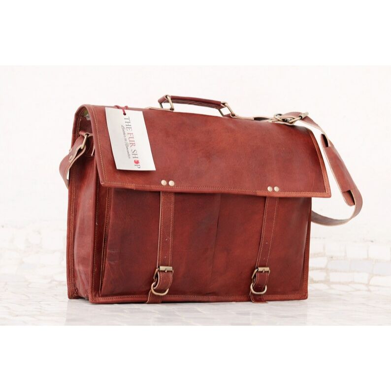 Vintage handgemachte Leder Messenger Bag Laptop Aktentasche Computer Satchel Tasche für Männer Retro klassischen Stil personalisierbare Tasche große Tasche Griff