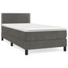 3141228 vidaXL Lit à sommier tapissier avec matelas Gris foncé 100x200 cm