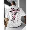 European Size Men'S Fashion Street Spider Pattern T-Shirt, Floral Pattern, Men'S Pattern T-Shirt, Spider Pattern Printed on Front And Back