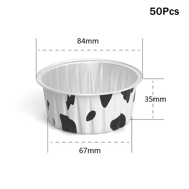 10/20/50 Pcs Round Baking Cups Tin Paper Foil Wih Lids Reusable Cupcake Cups Desserts Flans Mini Cake Pans Bread Mould Custard
