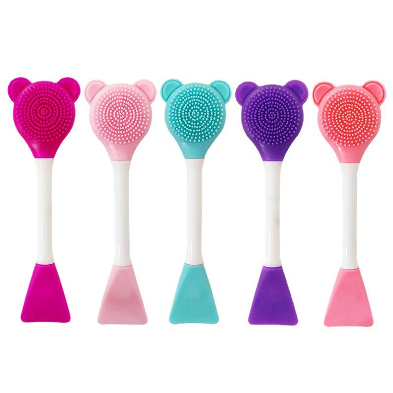 Bear-Shaped Double-Headed Cleansing and Makeup Brush Tool