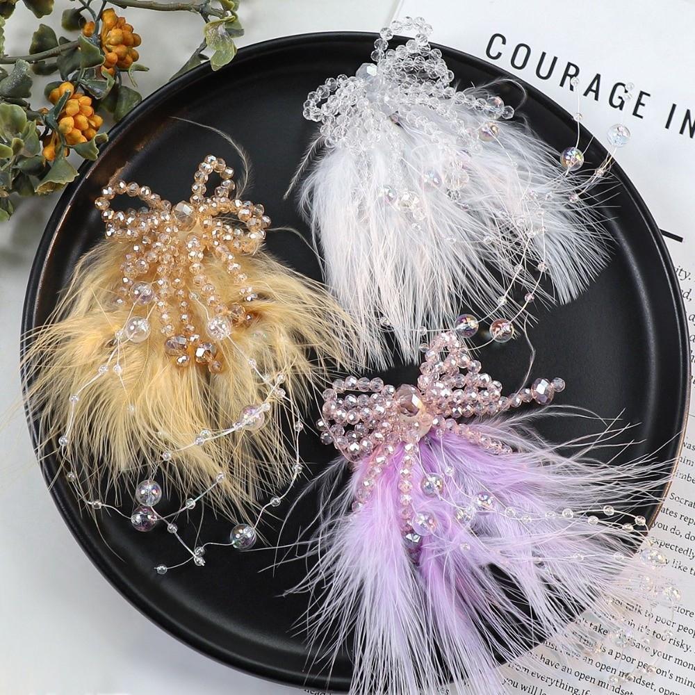 Fashion Crystal Beads 3D Feather Flower Patch Multi-layer Handmade Studded Patch Bowknot Crystal Patch DIY Crafts