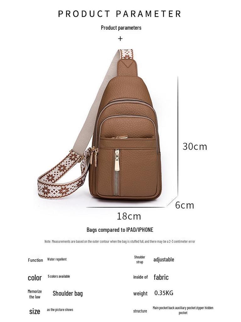 Retro PU Crossbody Chest Bag: Lightweight, Multi-compartment, Versatile and Fashionable Shoulder Bag