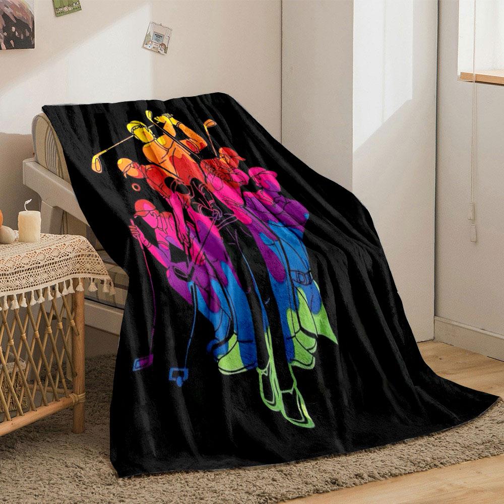 Golf Players Ombre Art Blanket bedroom Blanket for Livingroom Couch lunch break Soft throw for Friend's festival Gift