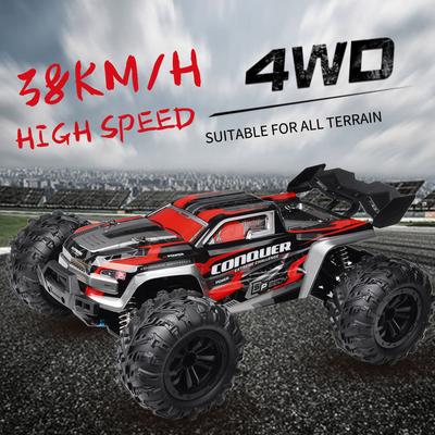OffRoad Kamyon RC Araba Yüksek Hızlı 38 km/saat 1/16 2.4 GHz Araba Yarışı 4WD RTR Oyuncak Çocuklar için Boys 2 Pil