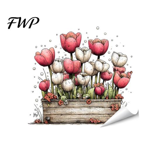 Damage-free Window Sticker Spring Summer Flowers Clings Double Sided Tulip/Rose/Wildflowers Decorative Cling In Vase Decals Anti-Collision Glass Door