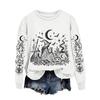 Women's Halloween Print Sweatshirt Loose Fit Casual Pullover Top for Fall and Winter