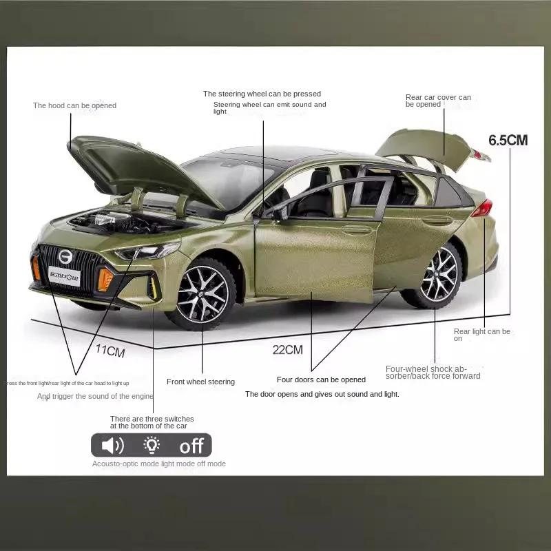 Simulation 1:24 Scale Trumpchi EMPOW Alloy Car Sound and light Collection Kids Toy Birthday Gift Diecast Toy Vehicles Home Decor