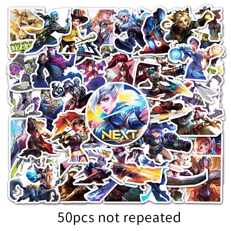 50 Waterproof MOBA Game Endless Duel Stickers for Laptops, Suitcases, Cars, Refrigerators