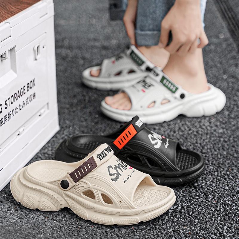 Fashion NEW Men's Massage Slippers White Outdoor Sandals Beach Comfortable Soft Slides Casual Shoes Men Indoor Outdoor Sandals