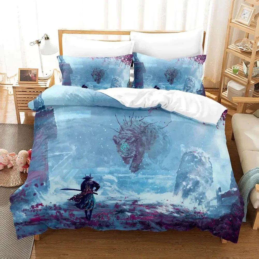 

Durable Trendy 3D Print Anime Samurai Bed Size Boys Adult king Queen Quilt Comforter Comforter (quilt)-EU Single(135*200cm)3pcs