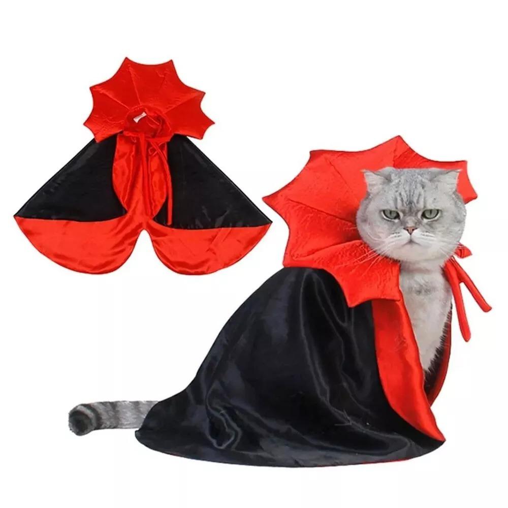 Halloween Vampire Devil Cape Cloak Pet Costume Pet Dog Cloak Hat  Halloween Costume Party Supply