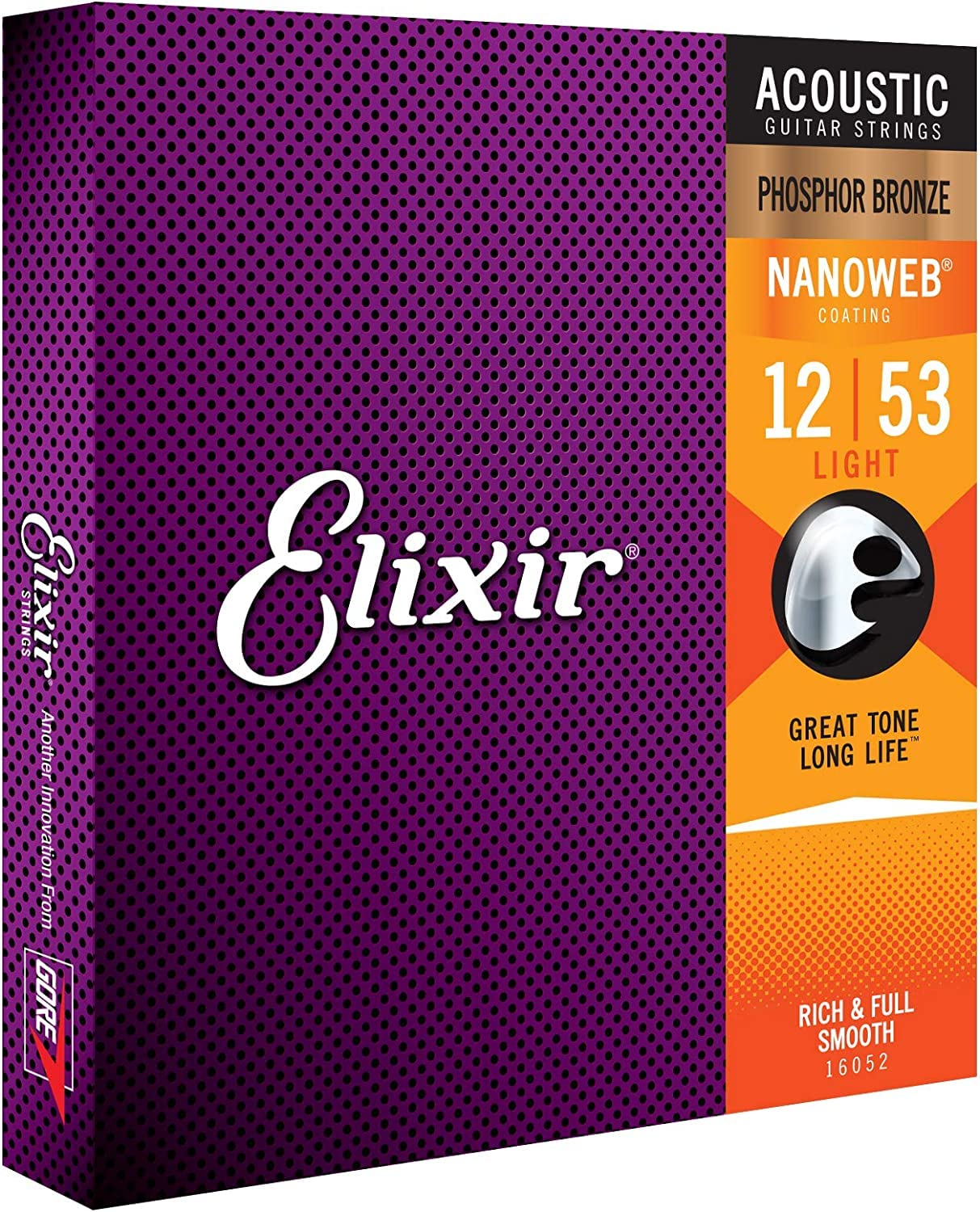 

Струны для акустической гитары ELIXIR 16052 NANOWEB PHOSPHOR BRONZE LIGHT 12-53×3SET