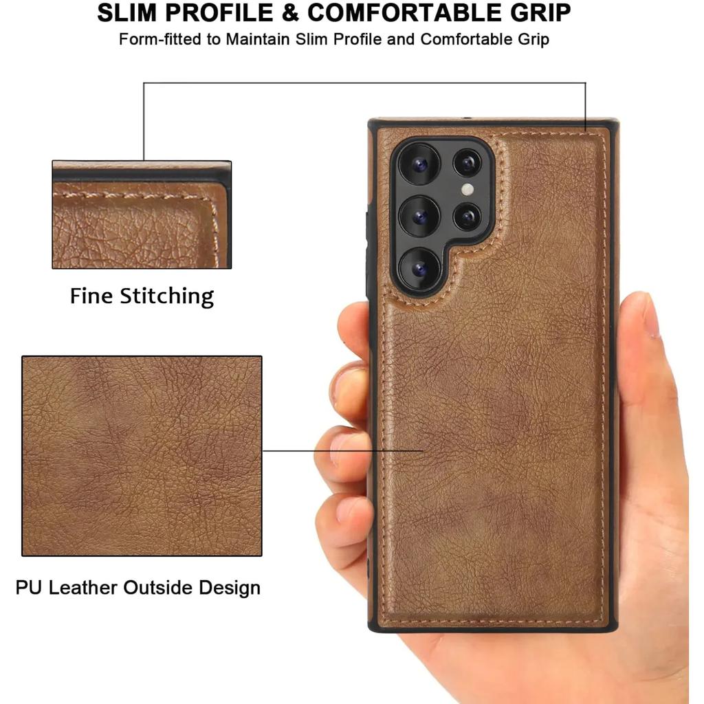 PU Leather Cover For Samsung Galaxy S26 S25 S24 S23 Ultra S22 Plus + Soft Slin Thin Business Phone Case Casing