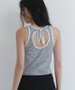 Yulago Back Hole Stripe Sleeveless