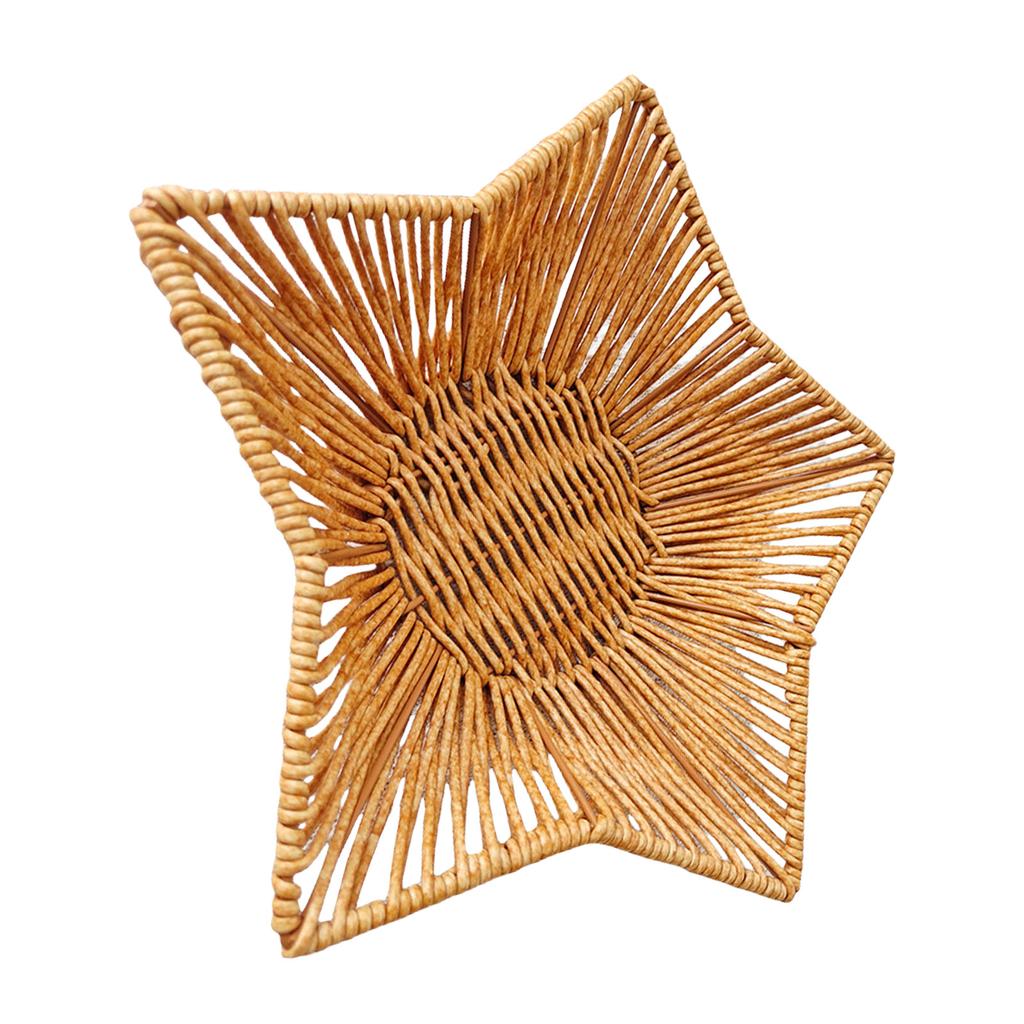 Decorative Imitation Rattan Tray Dining Table Bread Basket Desktop Storage Container for Living Room Or Office Use