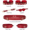 6PCS BDSM Bondage Restraints Kit, Adjustable Handcuffs Ankle Cuffs Thigh Cuffs Blindfold Waist Strap Cross Strap, Soft Comfortable Bondage Set for