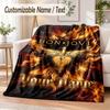 Manta de Franela con Texto Personalizado Estampado Bon Jovi Cálida Acogedora Ropa de Cama para Sofá Hogar Cama