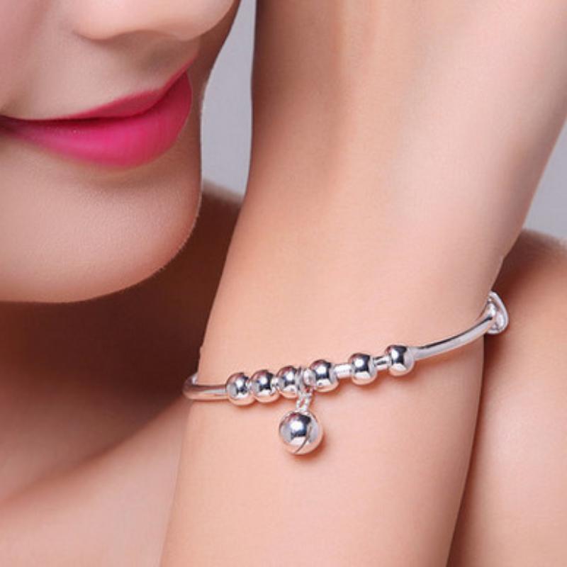 Silverarmband Barnens Japansk och Koreansk Utgåva Silverarmband Klocka Rund Kularmband Klocka Rund Kularmband Silverarmband