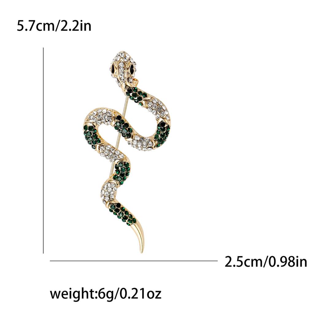 Exquisite Snake Rhinestone Brooch: Japanese-Korean Fashion Alloy Animal Pin for Coats & Outerwear