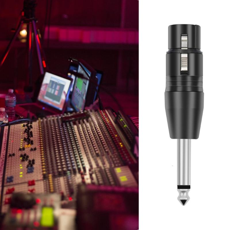 3Pin Female To 6.35mm Mono Jacks Male Sound Adapter for Microphones and Amplifiers Connections