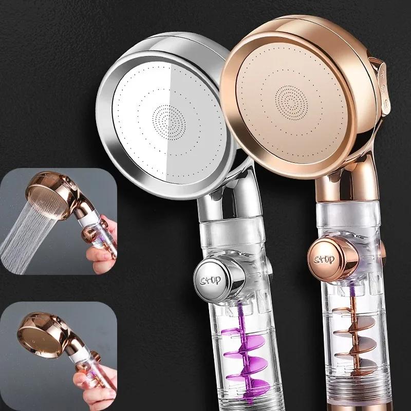 3 Modes High Pressure Shower Head Water Saving Showerhead with Stop Button Eco Filter Shower Head Bathroom Accessories