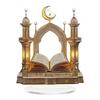 Eid Mubarak 2D Flaches Koran-Ornament Mond Stern Schloss Schreibtischdekoration mit Sockel Ramadan Haus Küchen Dekoration für Muslime