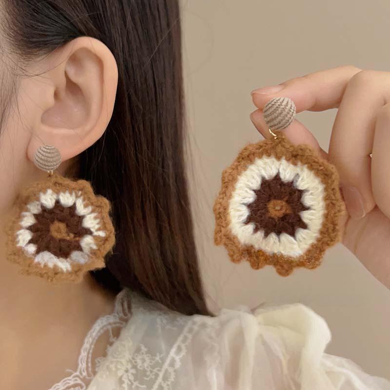 

Новые модные и персонализированные вязаные серьги с цветком подсолнуха для женщин