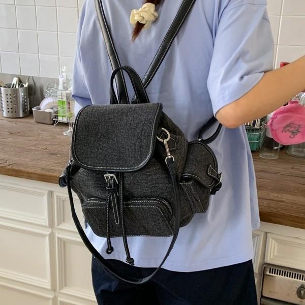 Denim With Backpack Fabric Lightweight Design For Casual Schoolbags Outings