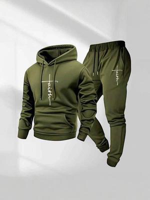 Men's Trendy Casual Two-Piece Hoodie Set - Spring/Autumn Plus Velvet