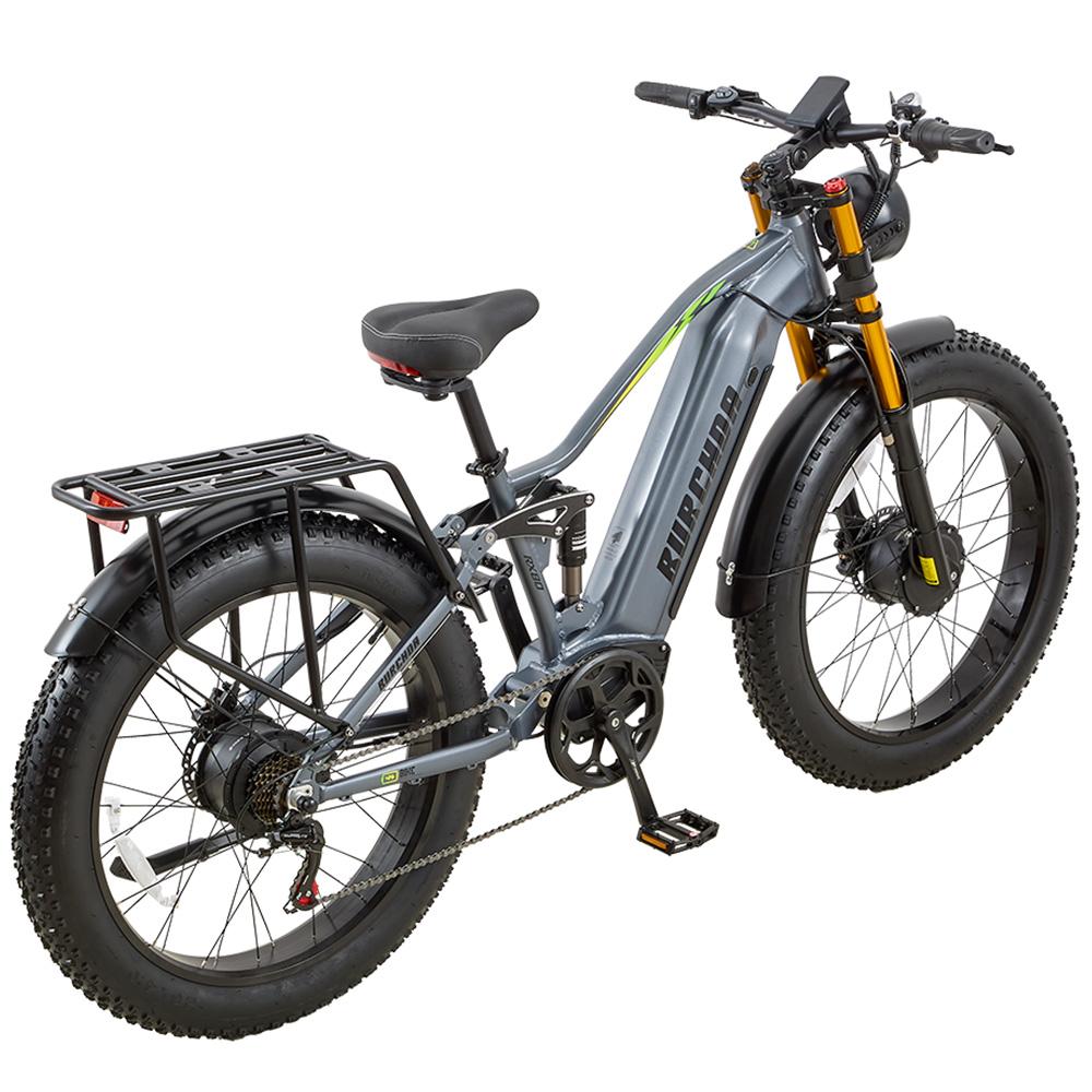 Elektrické kolo Burchad Rx80 2x 750W Motor 26" Tlusté Pneumatiky Plně Odpružené Elektrické Kolo pro Dospělé 48V 20Ah Dvojité Kotoučové Brzdy 7 Rychlostí Maximální Zatížení 150 kg