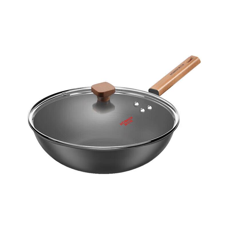 Kangbach 32cm Deep Nitrogen Fine Iron Wok with Lid