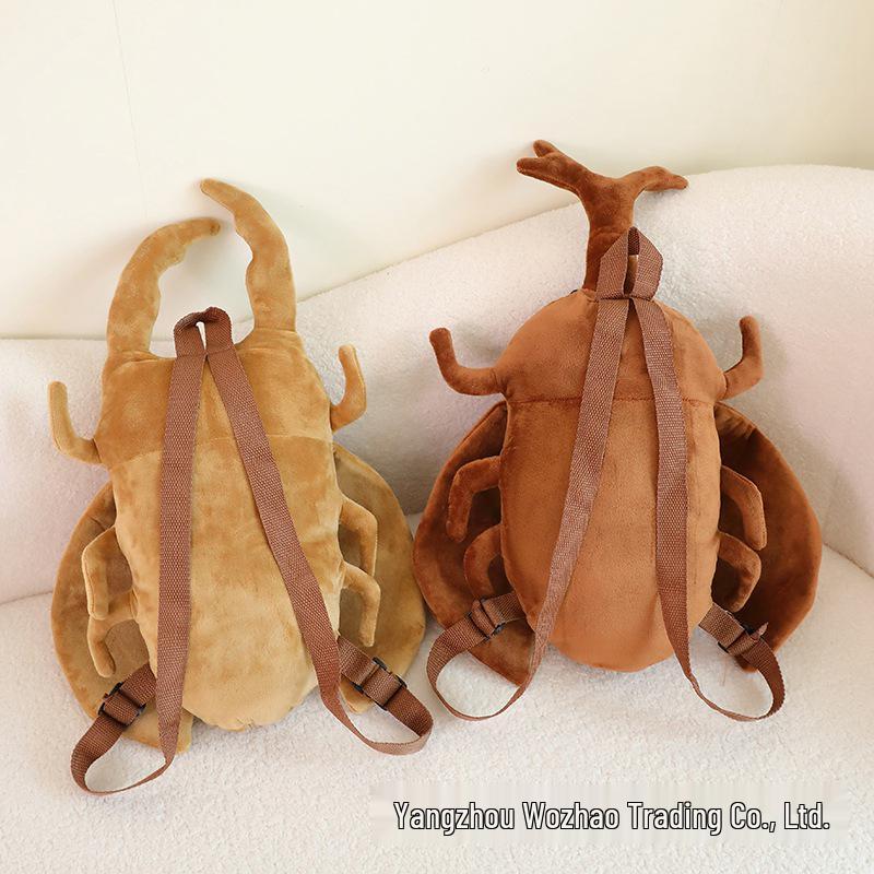 Creative Stag and Rhinoceros Beetle Plush Toy Backpack