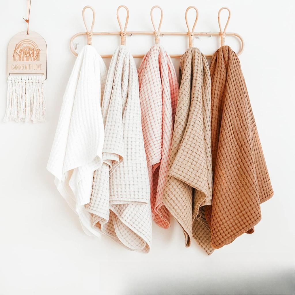 Waffle Baby Blanket Soft Thickened Newborn Quilt Multifunctional Solid Color Bath Towel Blanket