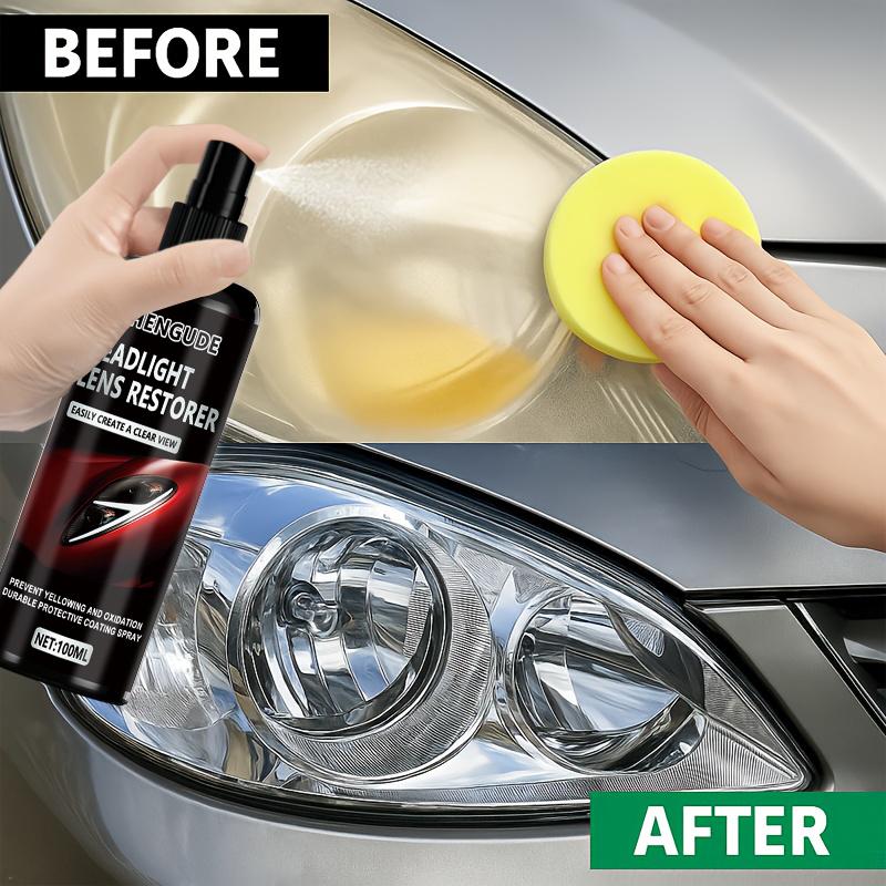 Car Headlight Repair Kit – Anti-Oxidation and Anti-Yellowing Polishing Spray | Pe Material, Easily Creates a Clear View, Long-