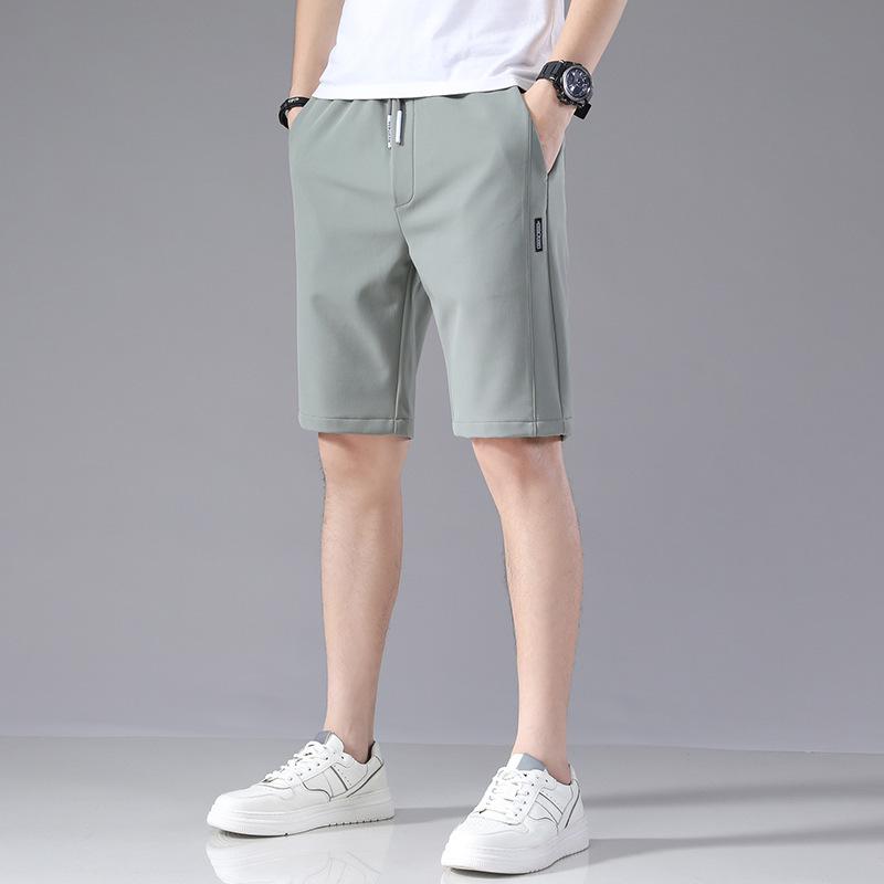 Men's 2024 Summer Korean Ice Silk Elastic Beach Shorts