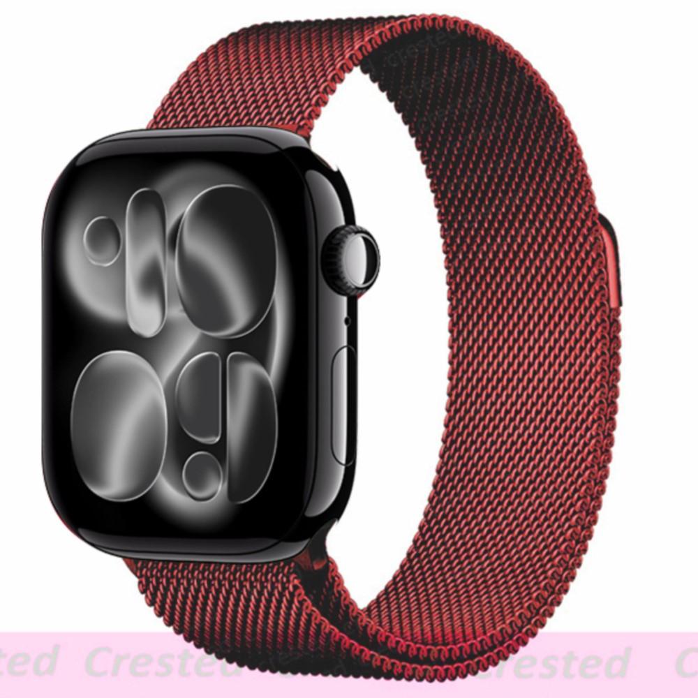 Milanese Loop Strap For Apple Watch Bands 44mm 46mm 40mm 45mm 41mm 42mm Correas Bracelet iWatch Series 10 11 Se 7 8 9 Ultra 2 3