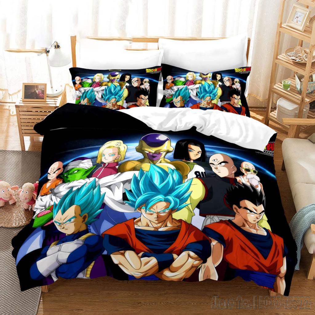 Comforter Cover Dragon Ball Anime Goku Bedding Set Baby Duvet Cover Sets Bedclothes Twin Single King Kids Adult Gift