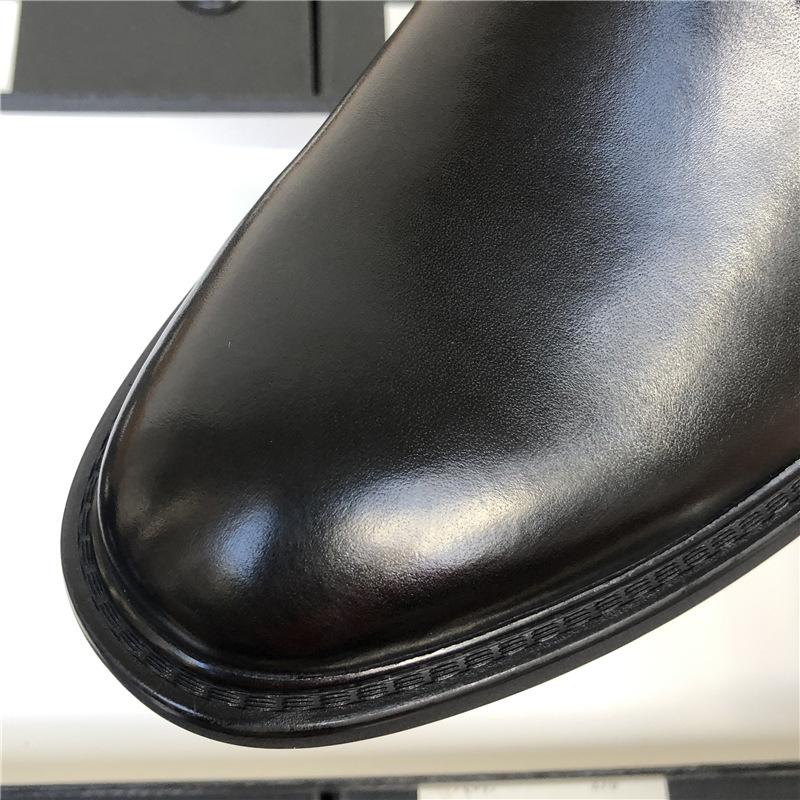 Round Head Leather Shoes Men'S Business Dress Casual Leather Breathable Men'S Suit Work Shoes Groom Wedding Men'S Shoes