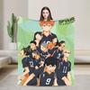 Anime Boy Volleyball Haikyuu Blanket Fleece Winter Multi-function Lightweight Thin Throw Blankets for Bed Travel Quilt