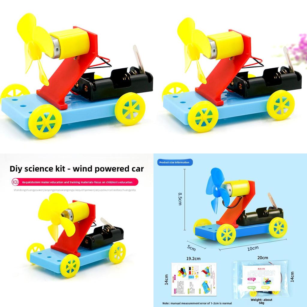Self Made Wind Powered Car Model Assembly Material Set Children Educational Toysfor Educational Play