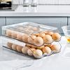 Modern Kitchen Egg Storage Solution Stackable Box, 7 Degree Gentle Slope Design, Countertop Organizer Transparent Plastic Container for Refrigerator