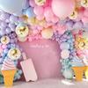 Bruiloft Verjaardag Babyborrel Geslachtsonthulling Decoraties Stofblauw Wit Ballonnenboog Slingerset