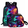Trendy Popular Novelty game pad 3D Printed 3pcs/Set student School Bags Travel Notebook Backpack Crossbody Lunch bag Pencil Case