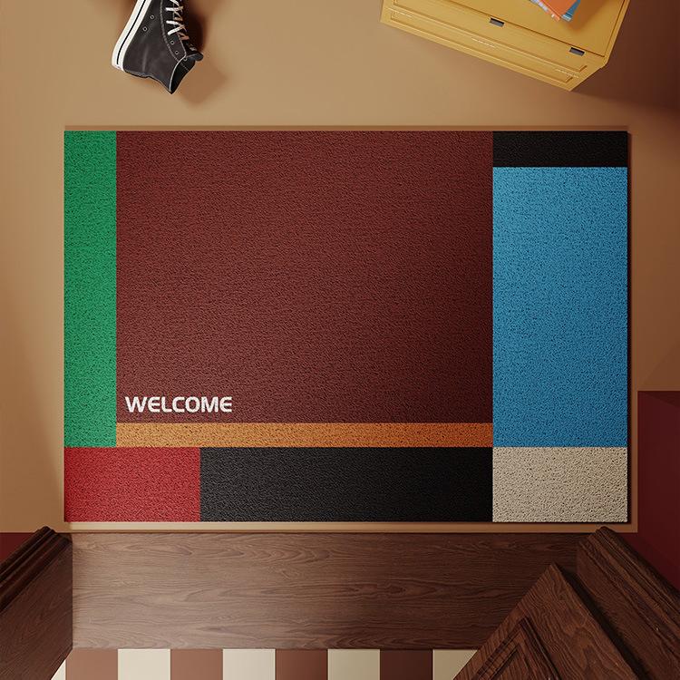 Kleurblok Geometrisch Draadlus Mat Antislip Waterdicht Welkom Entree Deurmat Vuilvanger Binnen Vloermat 500mm x 800mm