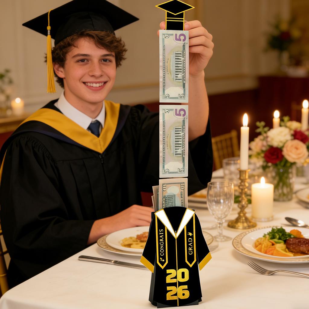 Black And Gold Bachelor's Uniform Card Money Withdrawal Decoration Graduation Gift Party Gift Gift Box