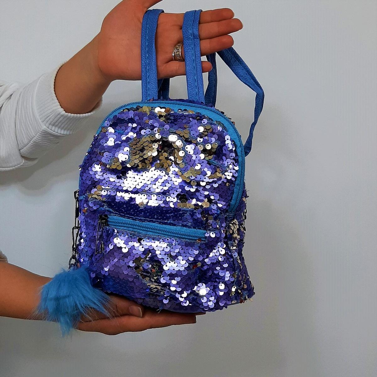 

Fiyra crn Baby Blue Sequin Girl Backpack (16cmx20cmx10cm) синій
