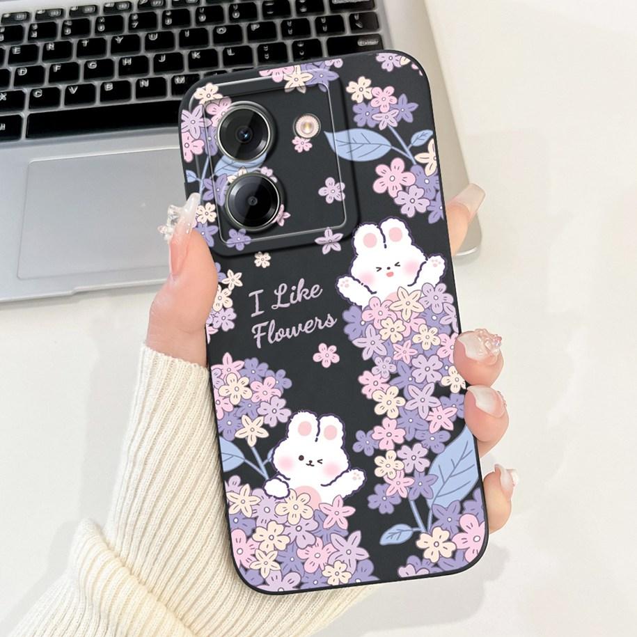 For Xiaomi Poco M7 Pro 5G Case Popular Flower Rabbit Duck Soft Liquid Silicone Cover For Xiaomi Poco M7Pro Capa 2409FPCC4G Coque