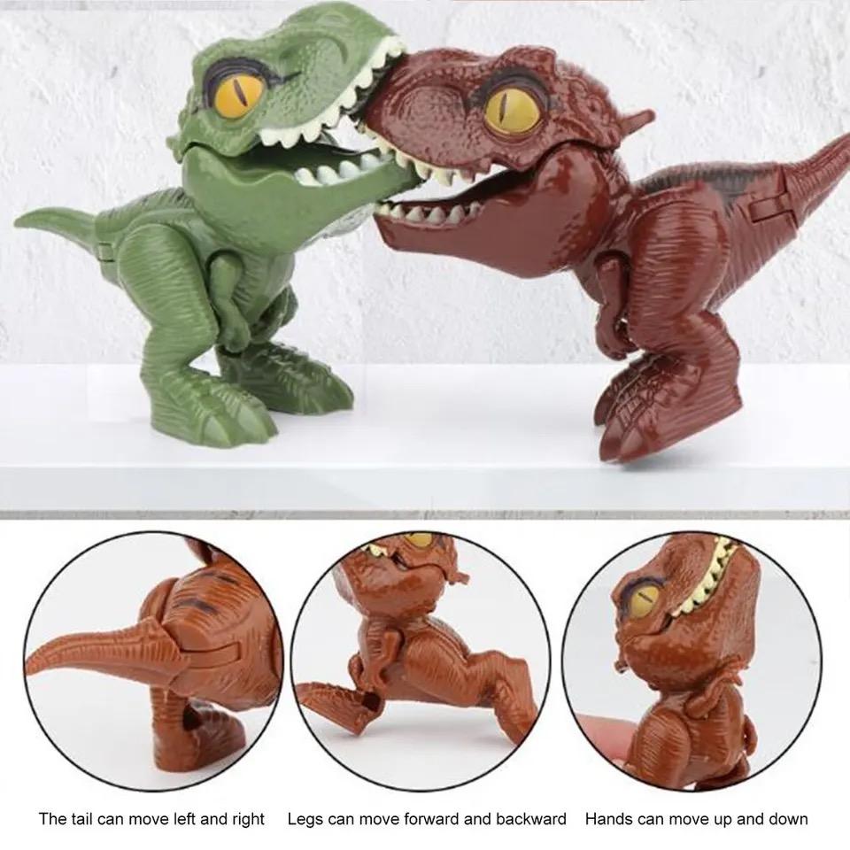 4pcs/Sets Finger Dinosaur Anime Action Figures Playthings Funny Lnteractive Biting Hand Creativity Tricky Tyrannosaurus Model